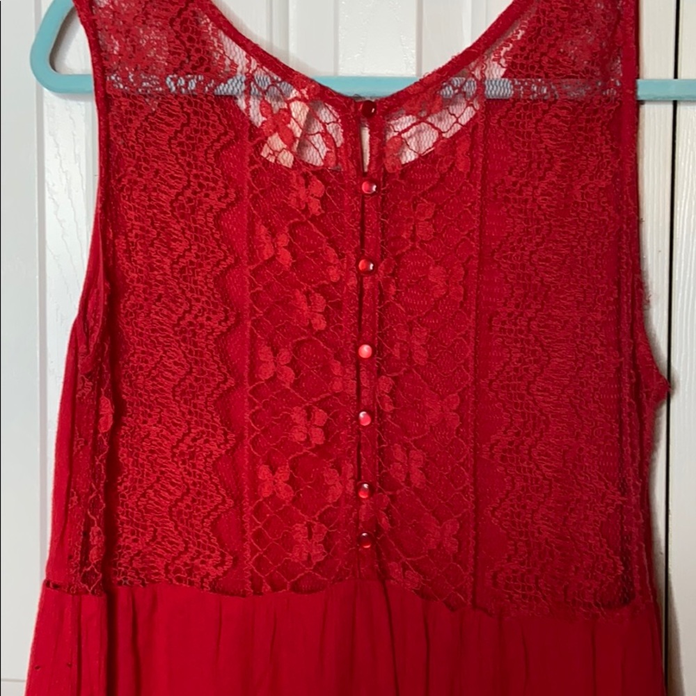 Plus Size Red Tunic Top View 6